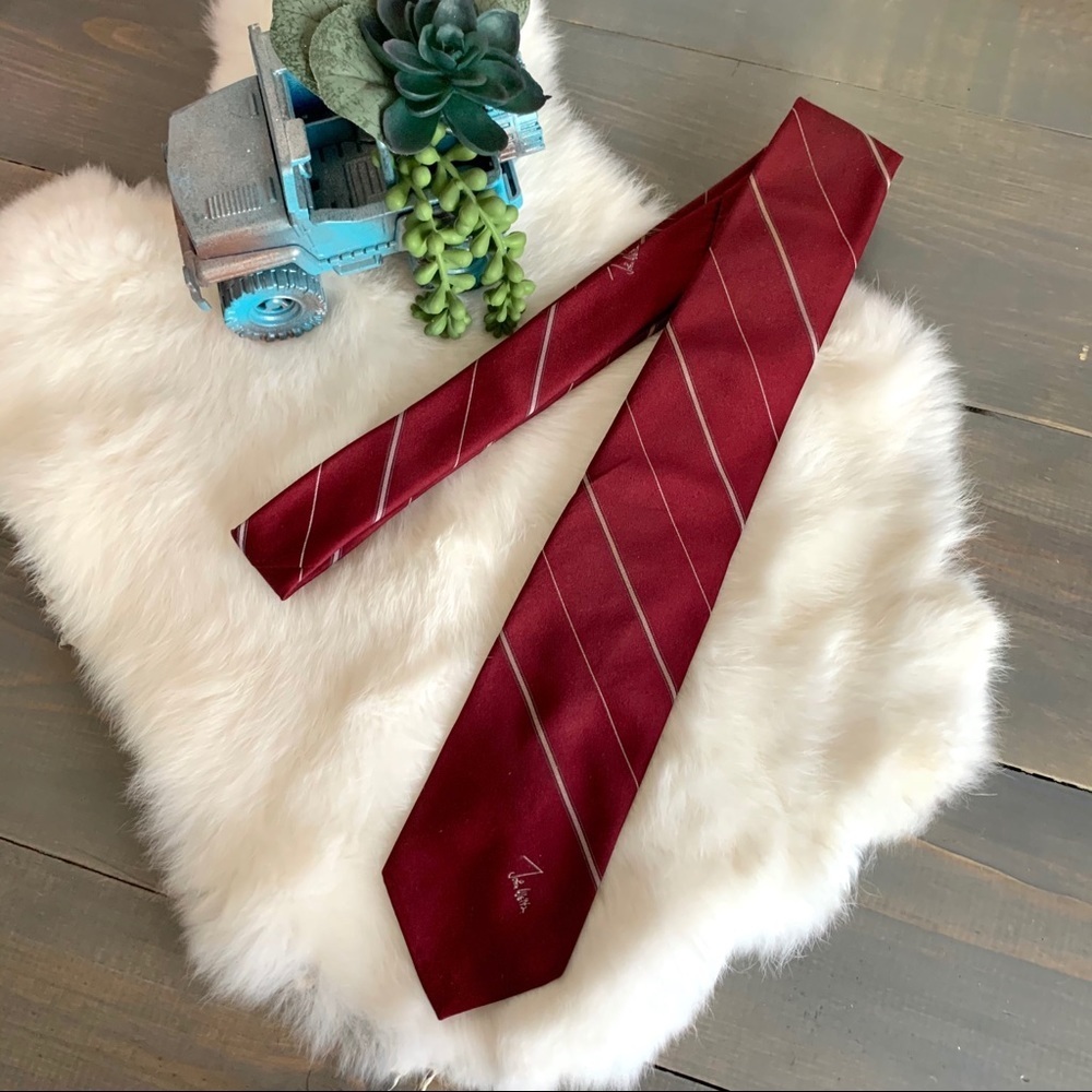 Vintage John Weitz Red And White Striped Necktie